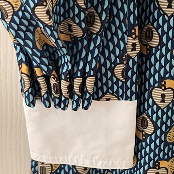 Fendi Women's Blue Heart Cold Shoulder Mini Shirt Dress Size 38 - Picture 3 of 11